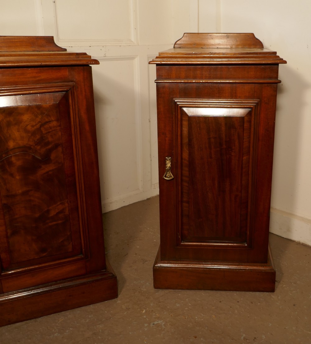 A Near Pair of Victorian Walnut Bedside Cupboards View III