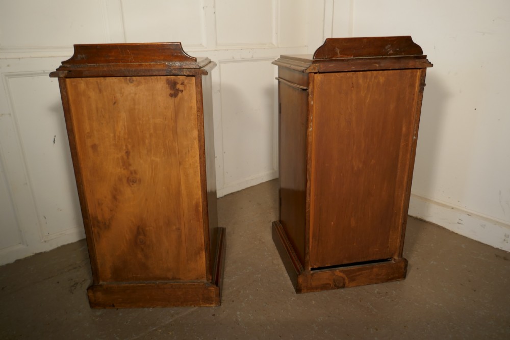 A Near Pair of Victorian Walnut Bedside Cupboards View VII
