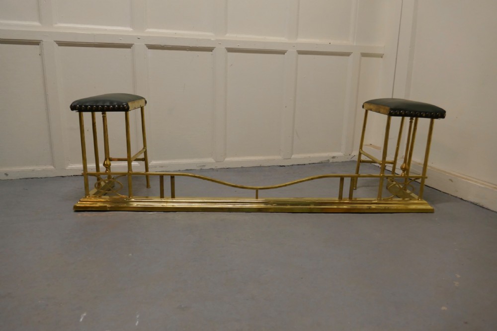 Dainty Brass and Green Leather Club Fender View II
