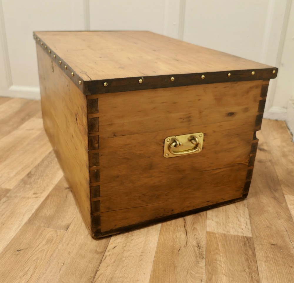 Strong Victorian Pine Blanket Box  View III