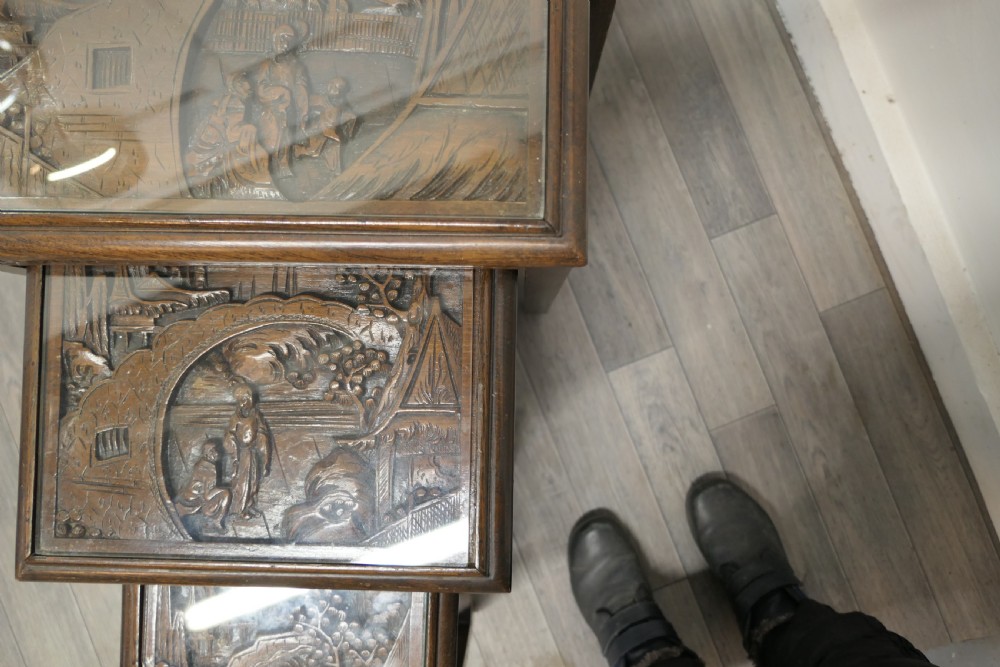 Carved Oriental Nest of Four Tables View IV