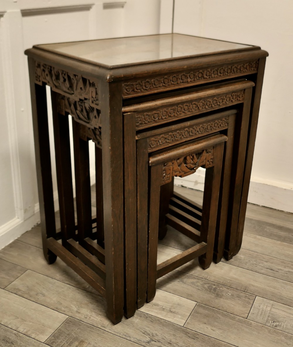 Carved Oriental Nest of Four Tables View IX