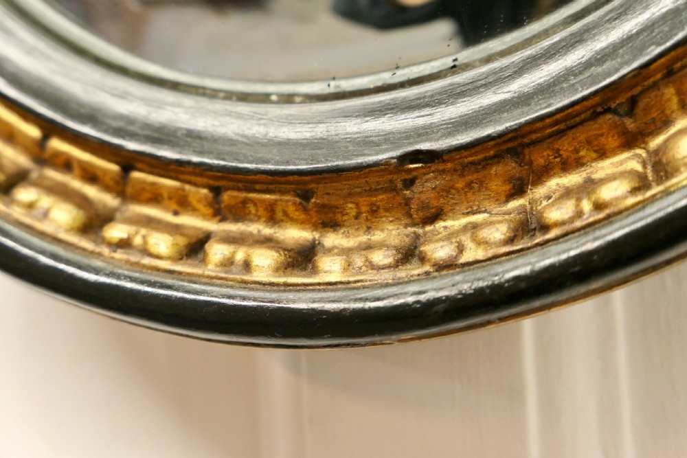 Gilt and Lacquer French Convex Wall Mirror  View IV