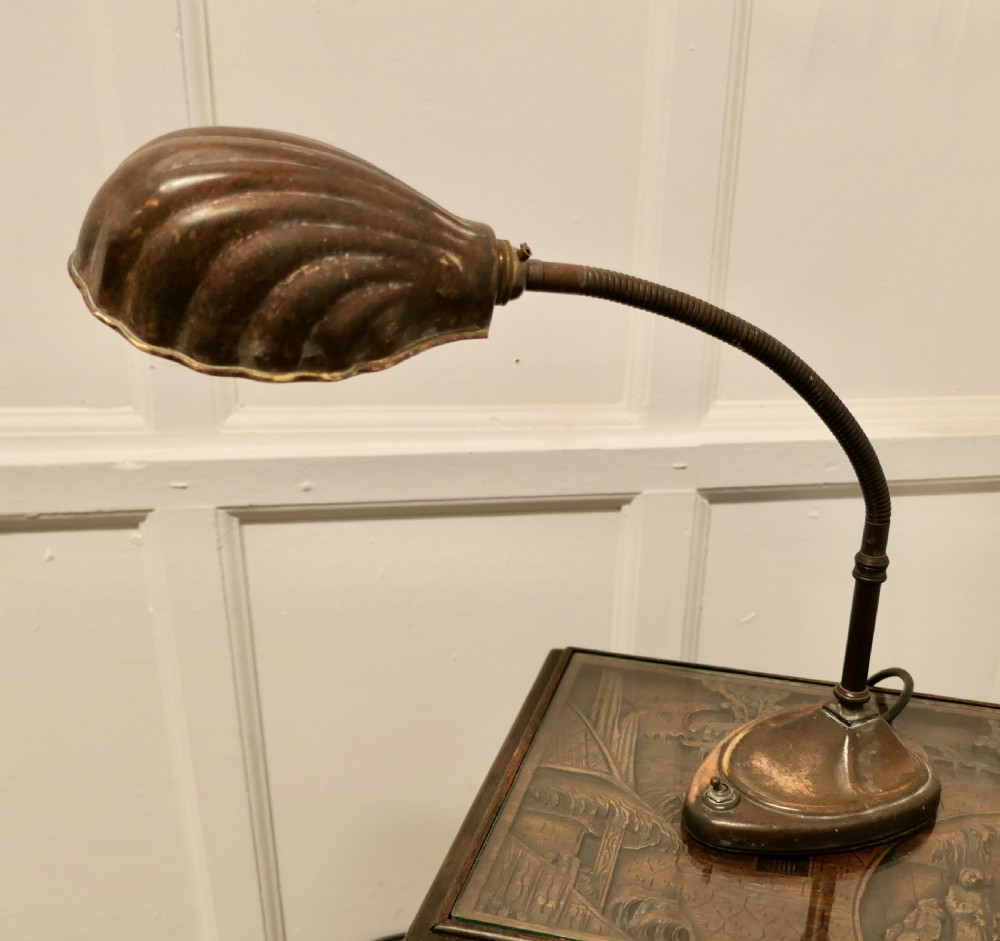 A Traditional Copper Banker’s Desk Lamp View III