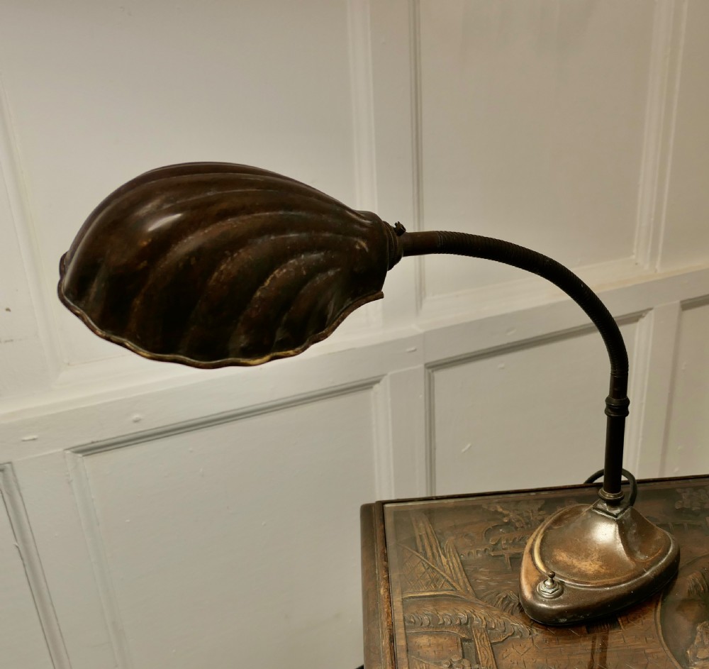 A Traditional Copper Banker’s Desk Lamp View IV