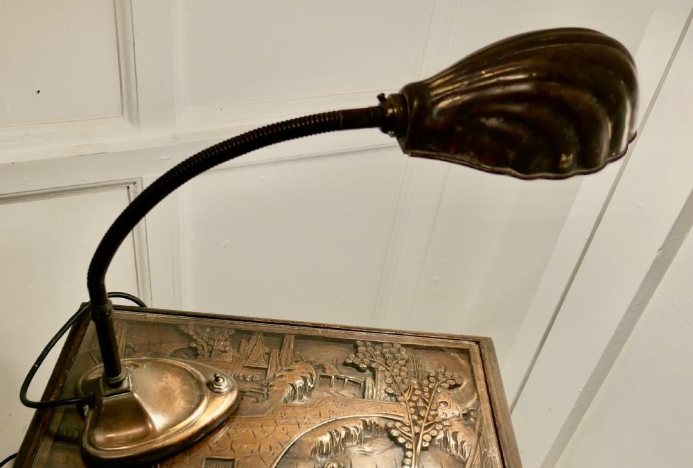 A Traditional Copper Banker’s Desk Lamp View VI