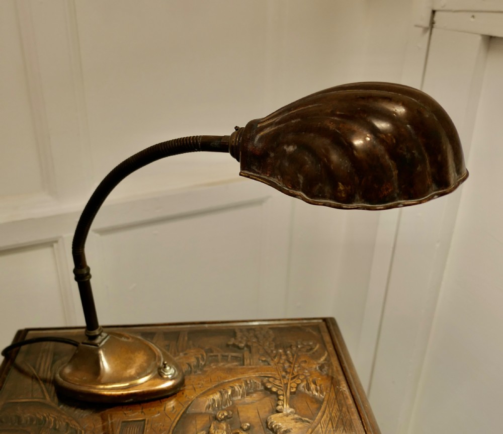 A Traditional Copper Banker’s Desk Lamp View VII