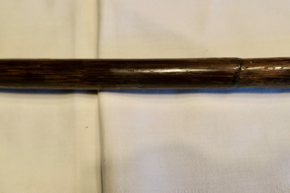 Good Bamboo Walking Stick With Silver Hall Marked Collar & Handle. View V