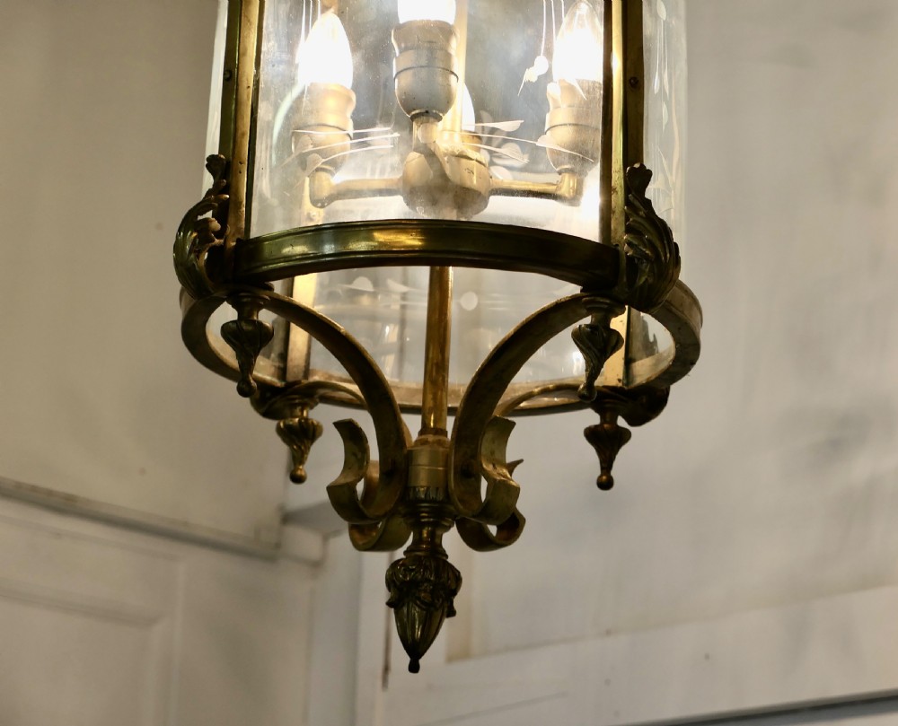 Magnificent Very Large French Gothic Stair Vault Lantern Chandelier  View IV