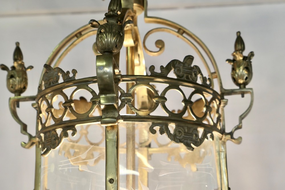 Magnificent Very Large French Gothic Stair Vault Lantern Chandelier  View VIII
