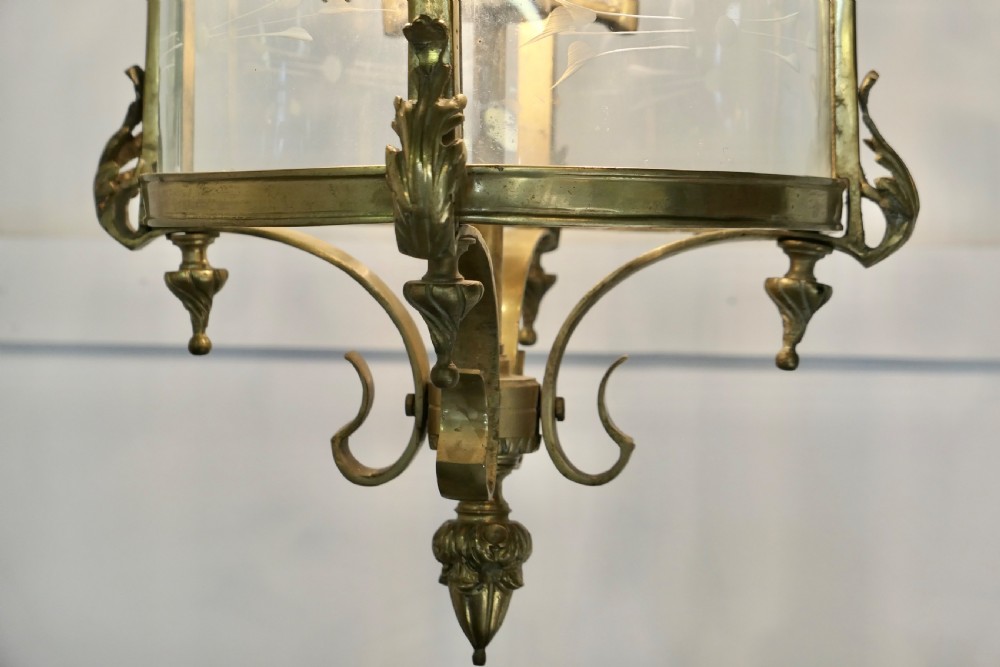 Magnificent Very Large French Gothic Stair Vault Lantern Chandelier  View IX