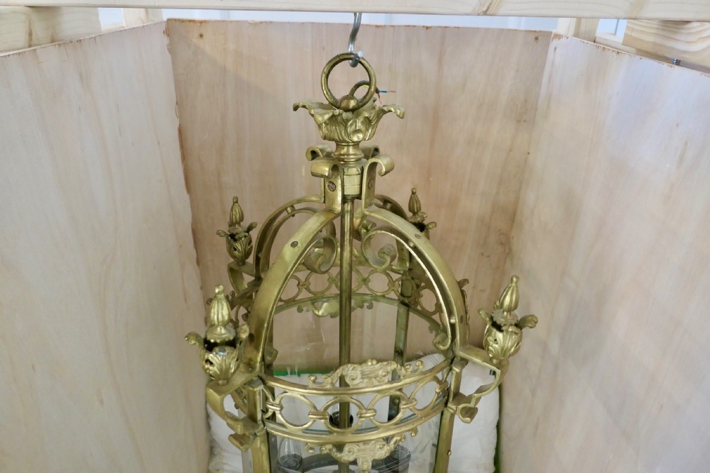 Magnificent Very Large French Gothic Stair Vault Lantern Chandelier  View XIV