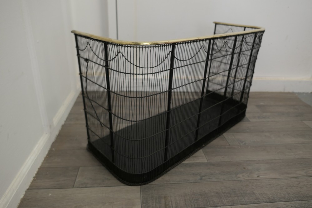A Georgian Brass and Iron Club Fender or Nursery Fire Guard View V