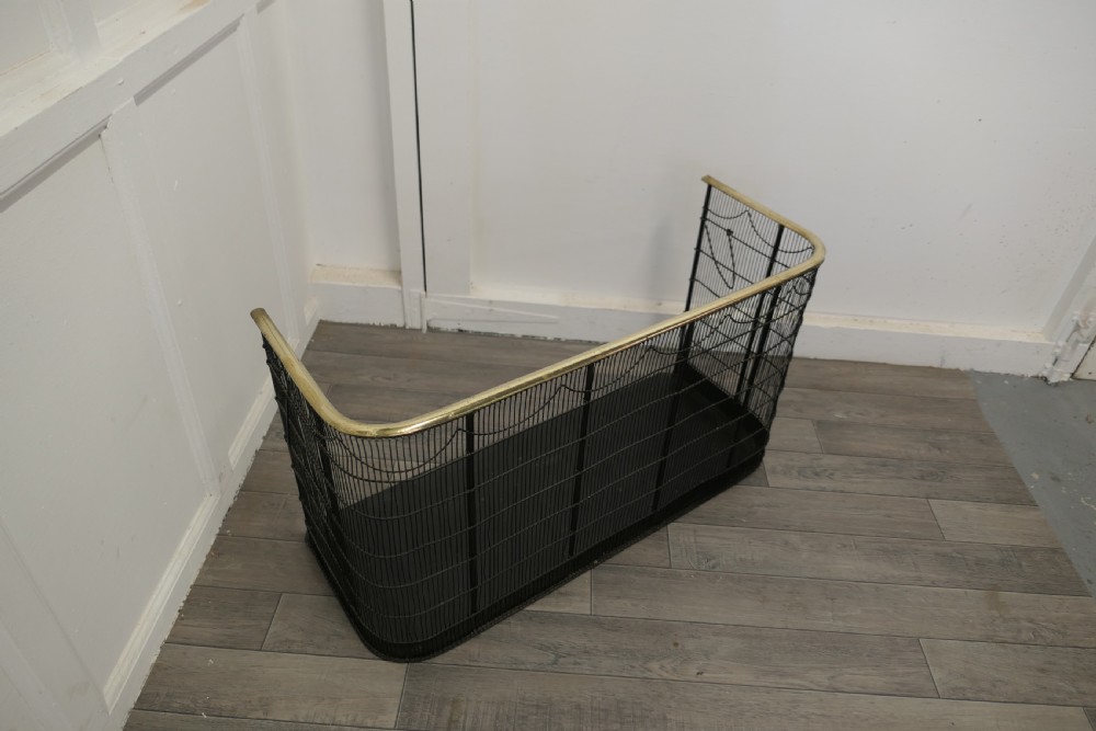A Georgian Brass and Iron Club Fender or Nursery Fire Guard View VI