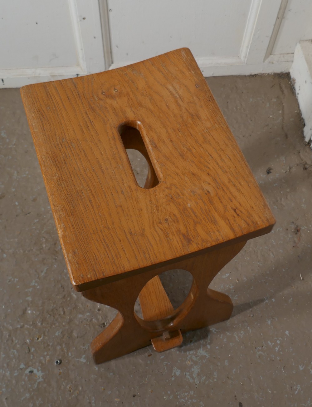 Arts and Crafts Golden Oak Stool View VII