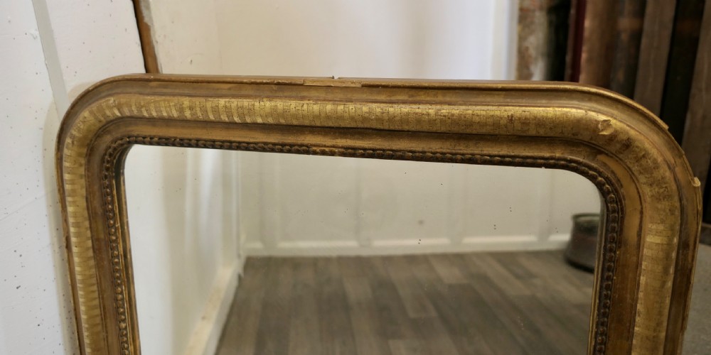 French 19th Century Louis Philippe Style Gold Mirror View IV