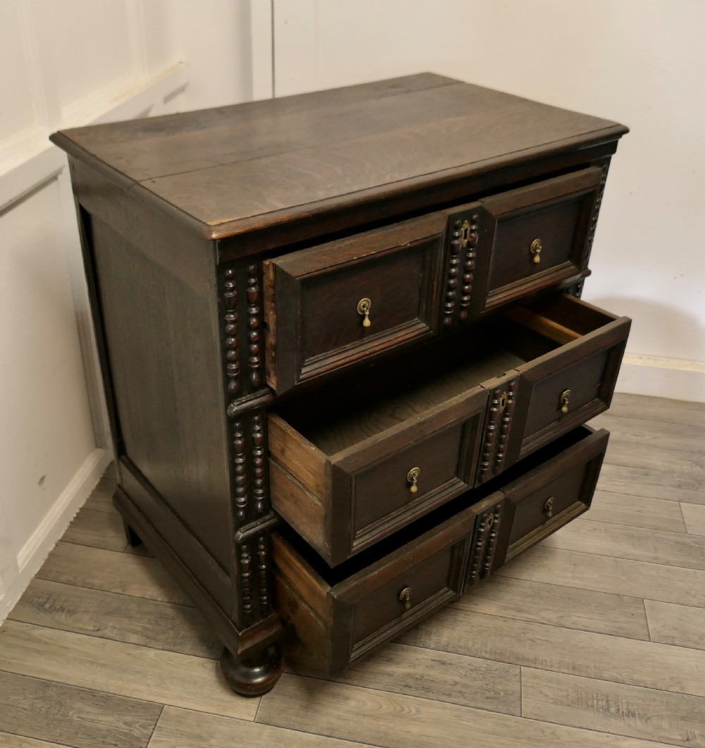 Early 19th Century Small Oak Chest of Drawers View VII