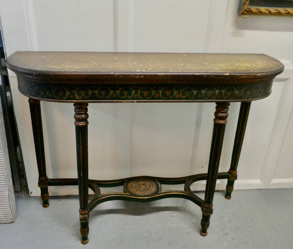 Pair of Large Regency Style Painted Console Tables  View III