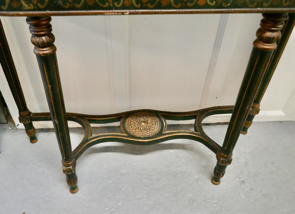 Pair of Large Regency Style Painted Console Tables  View IV