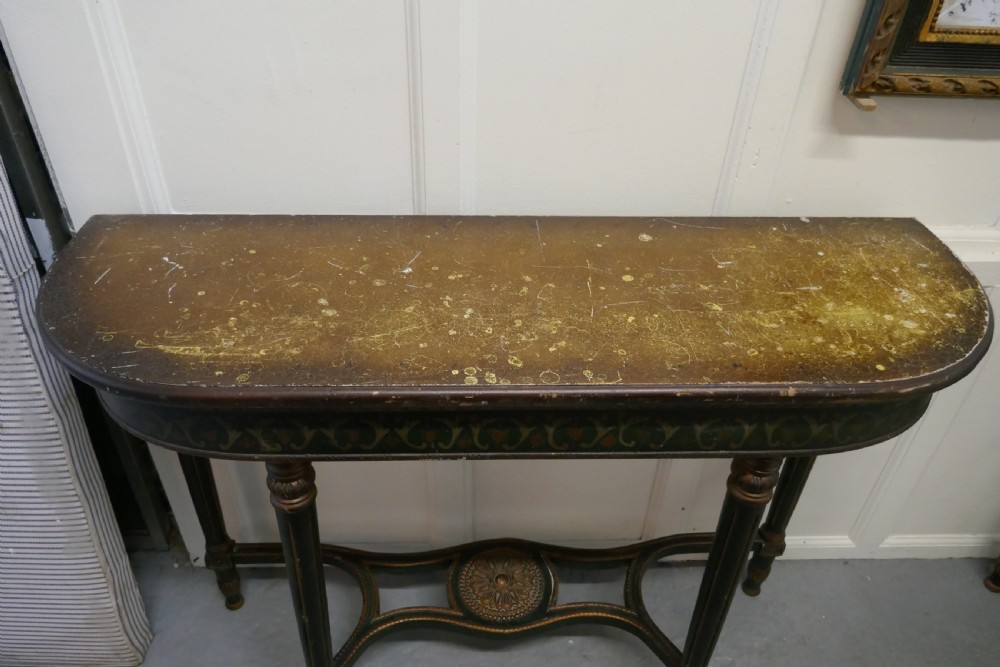 Pair of Large Regency Style Painted Console Tables  View V