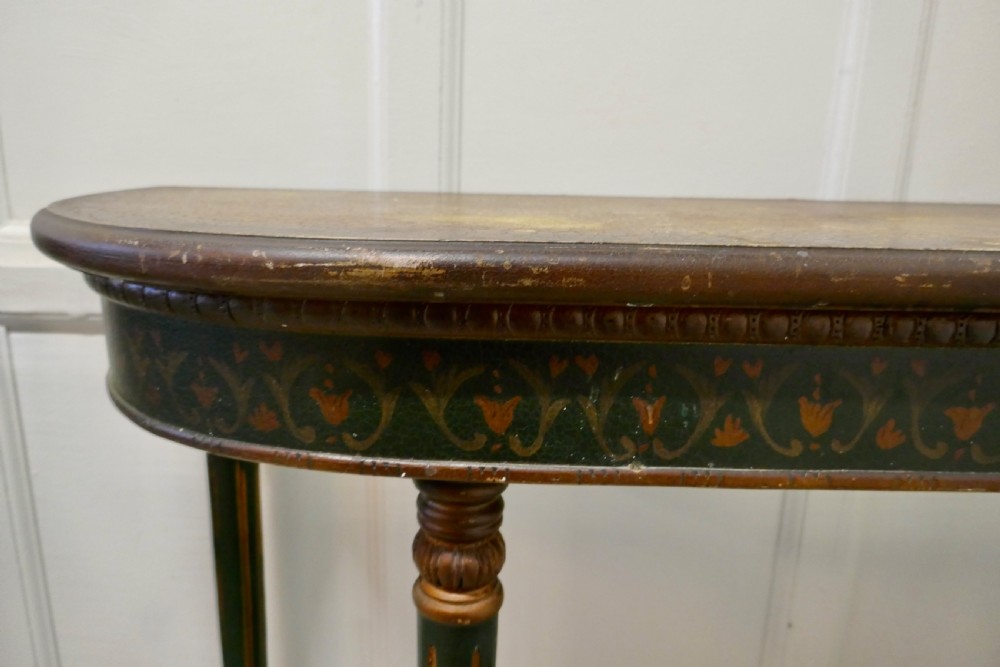 Pair of Large Regency Style Painted Console Tables  View IX