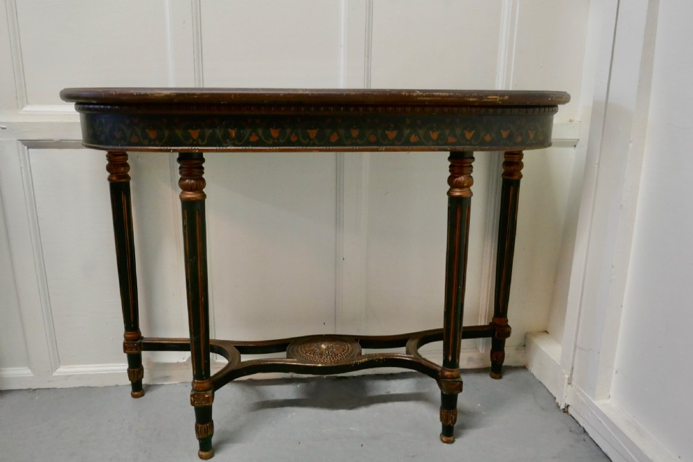 Pair of Large Regency Style Painted Console Tables  View X