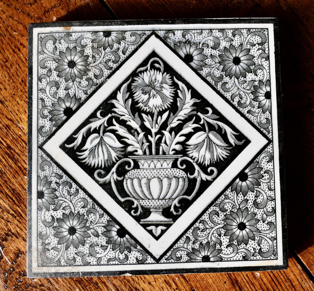 A Collection of 7 Mixed Victorian Ceramic Tiles View II