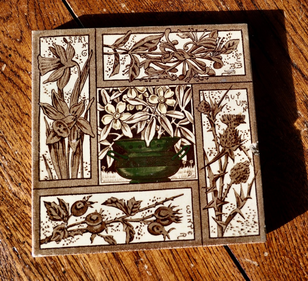A Collection of 7 Mixed Victorian Ceramic Tiles View VI