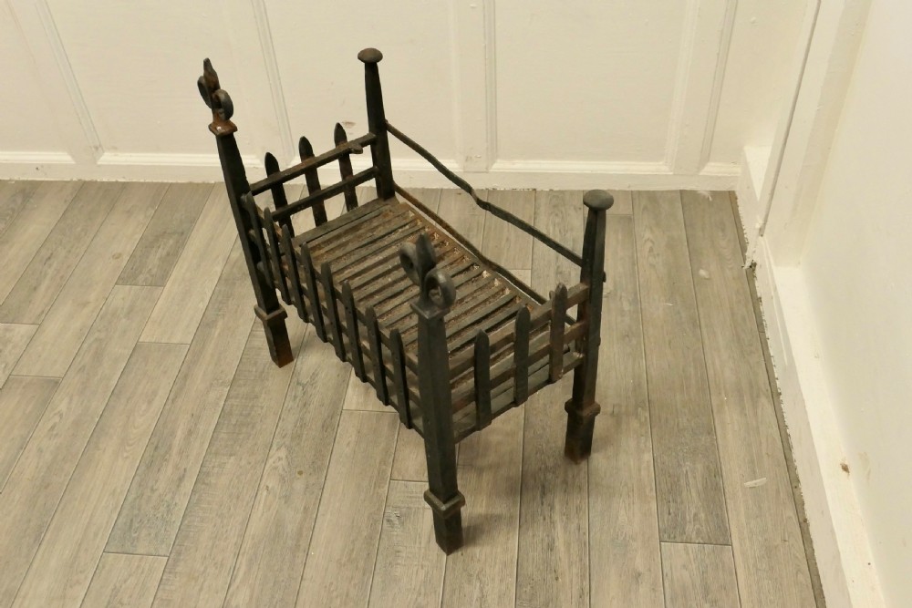 Inglenook Free Standing Fire Basket, Iron Fire Grate View V