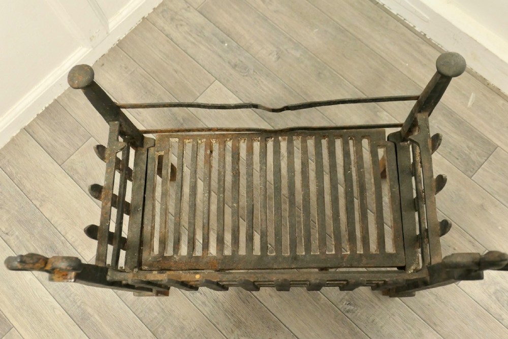 Inglenook Free Standing Fire Basket, Iron Fire Grate View VI