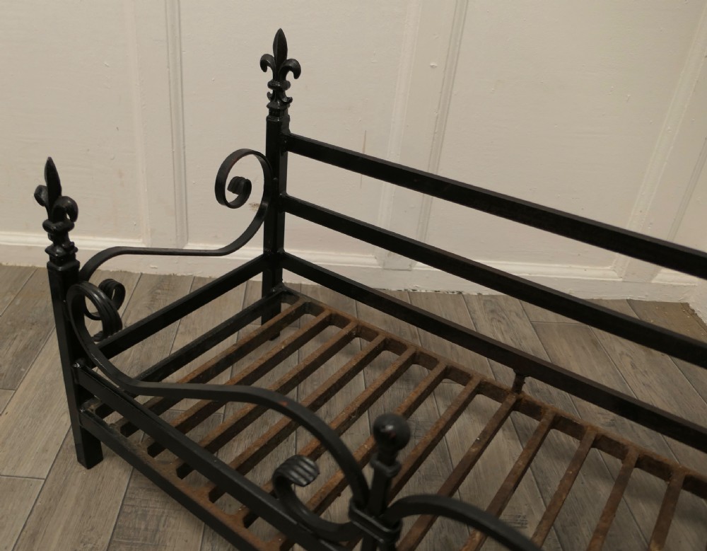 Large Inglenook Free Standing Fire Basket, Iron Fire Grate View IV