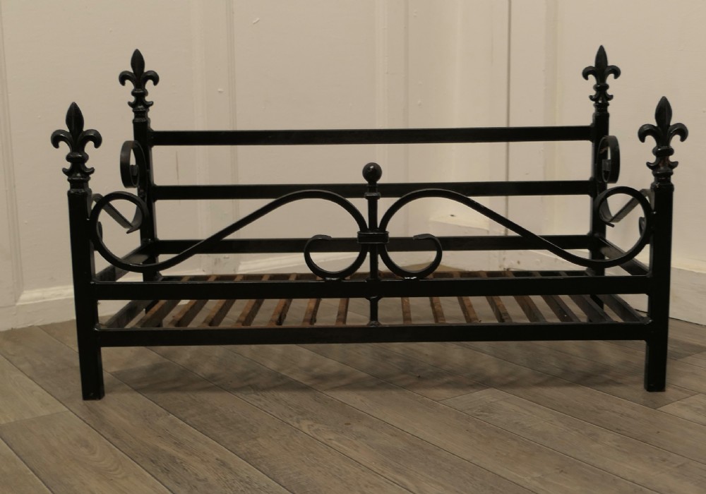Large Inglenook Free Standing Fire Basket, Iron Fire Grate View VI