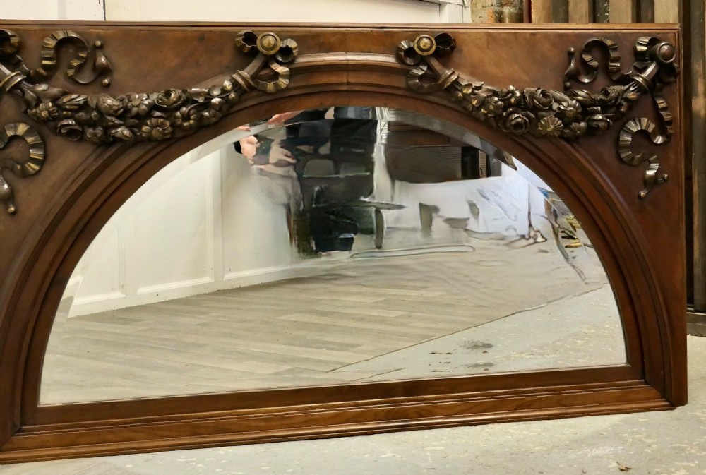 A Superb Large Carved Walnut Overmantel Mirror   View V