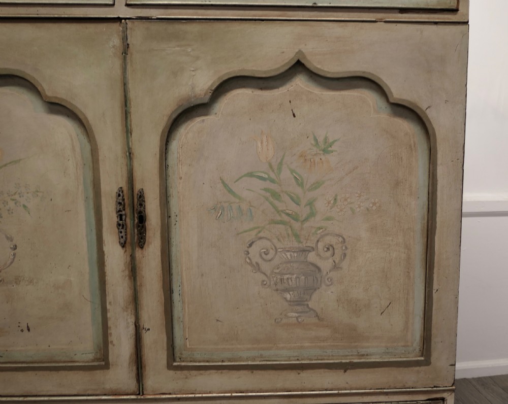 Large Regency Hand Painted Linen Press Cupboard View III