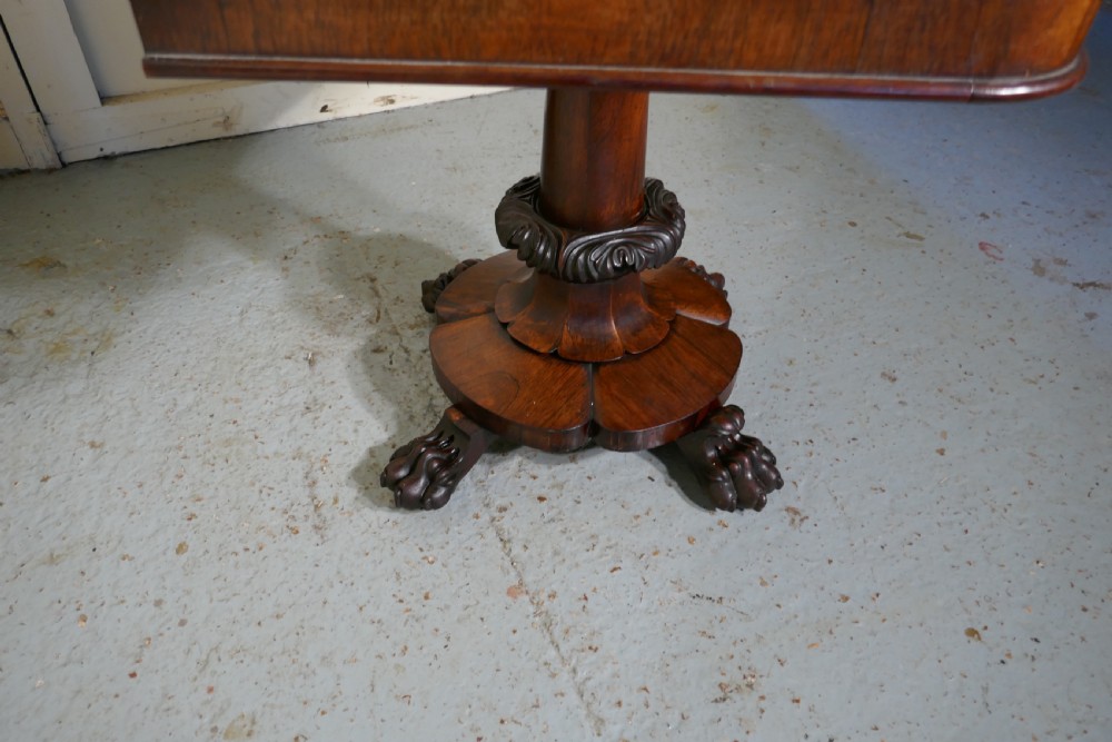 Superb WilliamIV Rosewood Folding Games or Card Table View IX