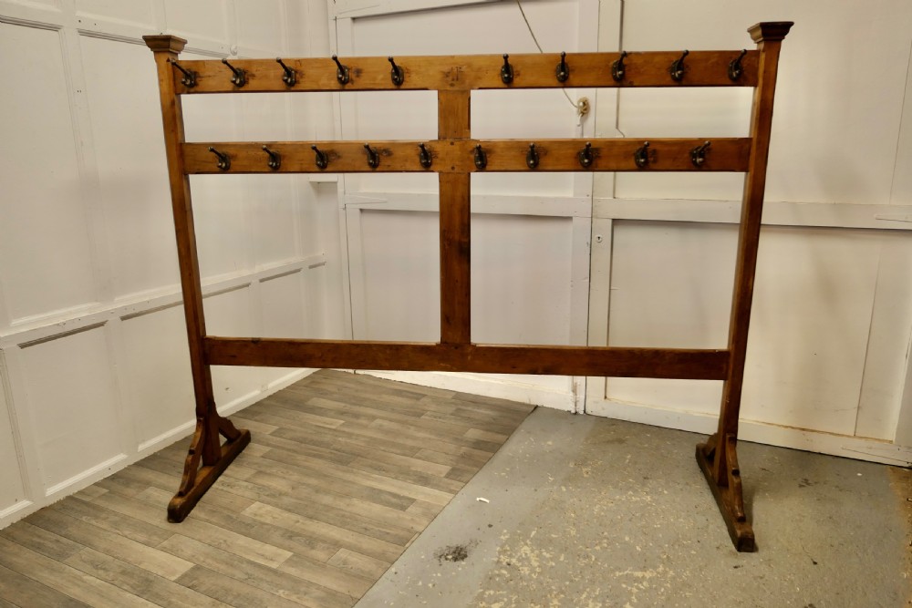 A Large Double Sided Arts & Crafts GoldenPine Clothes Rail 