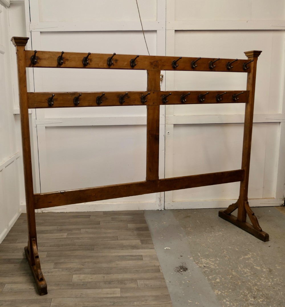 A Large Double Sided Arts & Crafts GoldenPine Clothes Rail  View II