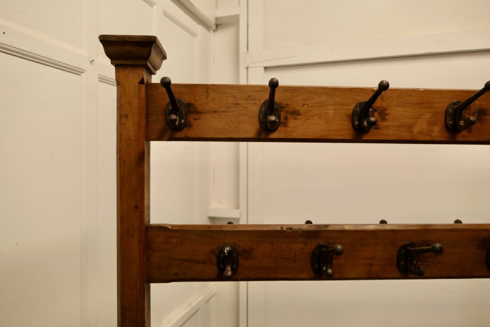 A Large Double Sided Arts & Crafts GoldenPine Clothes Rail  View III