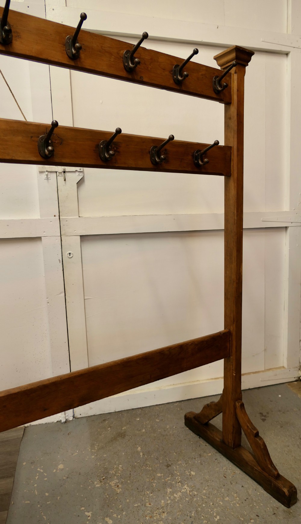 A Large Double Sided Arts & Crafts GoldenPine Clothes Rail  View VII