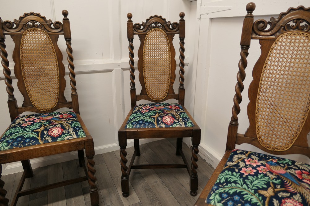 A Set of 4 Victorian Barley Twist Oak Dining Chairs   View III
