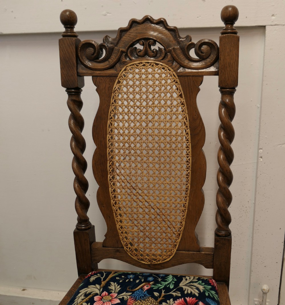 A Set of 4 Victorian Barley Twist Oak Dining Chairs   View V