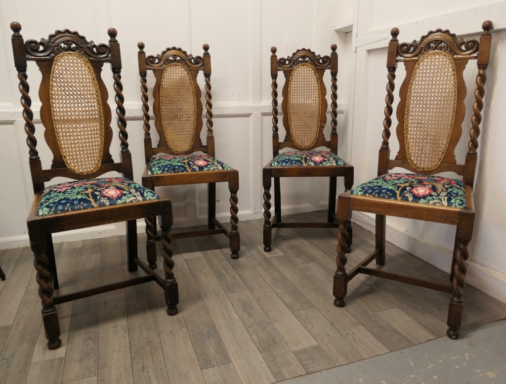 A Set of 4 Victorian Barley Twist Oak Dining Chairs   View VIII