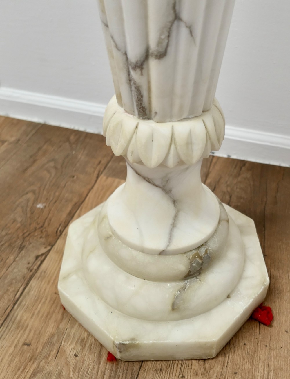 19th Century Carved White Marble Torchere  View VI