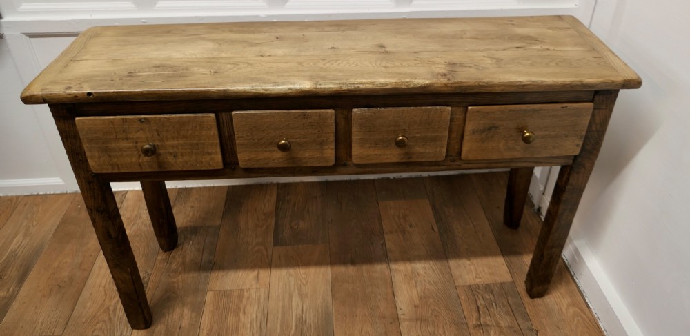 A Long Blonde Oak Hall Table  View III