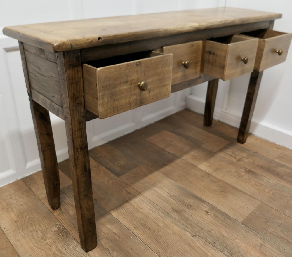 A Long Blonde Oak Hall Table  View VI