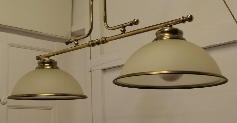 Superb Large Brass Twin Ceiling Light  
