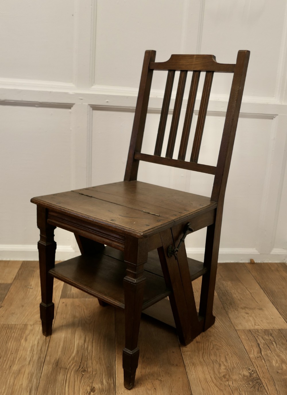 Edwardian Metamorphic Library Chair or Library Steps 