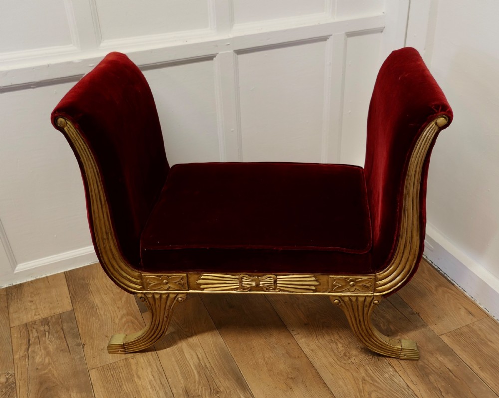 Art Deco Regency Style Window Seat or Salon Chaise View III