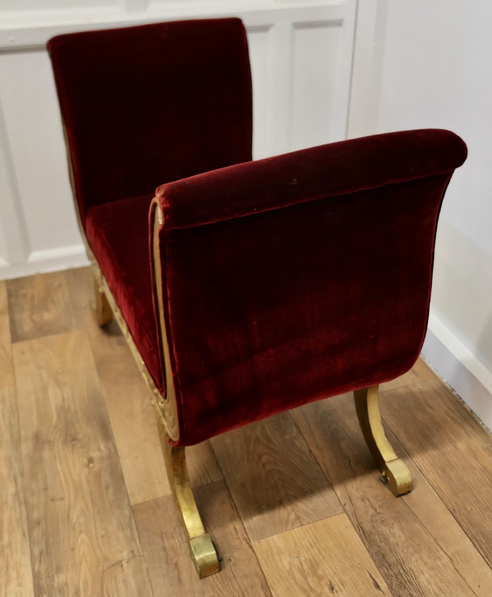 Art Deco Regency Style Window Seat or Salon Chaise View VII
