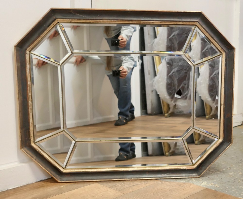 Large French Octagonal Cushion Mirror View VIII